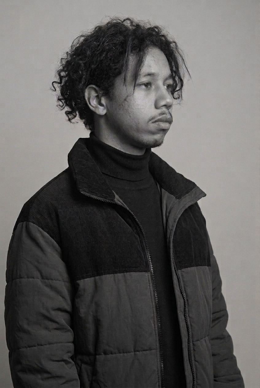 Trevor Gray, black and white portrait.